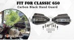 Fit For Royal Enfield Classic 650 Tinted Carbon Black Hand Guard - SPAREZO